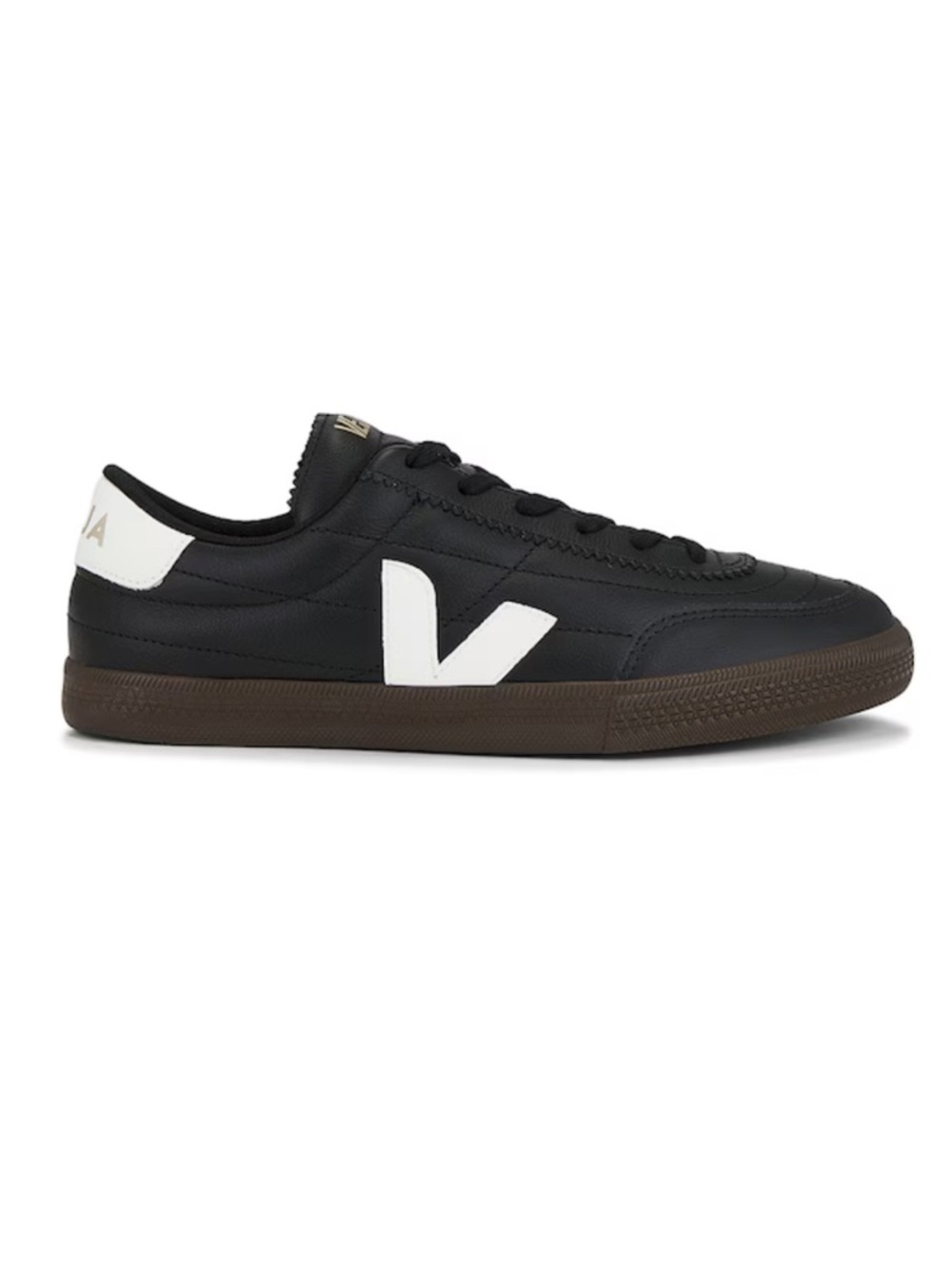 Veja Panenka Men's Black Leather Sneakers with White V Detail US 12.5 EU 47